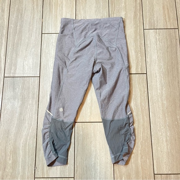 Lululemon Women Grey Cropped Mesh Leggings Size 0 - Picture 1 of 4